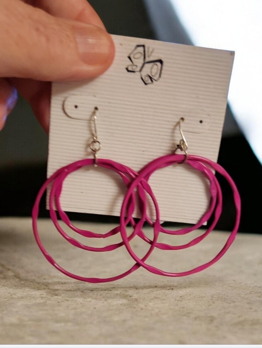 Pink Multi-Hoop Drop Earrings■ Vintage■ Final Price
